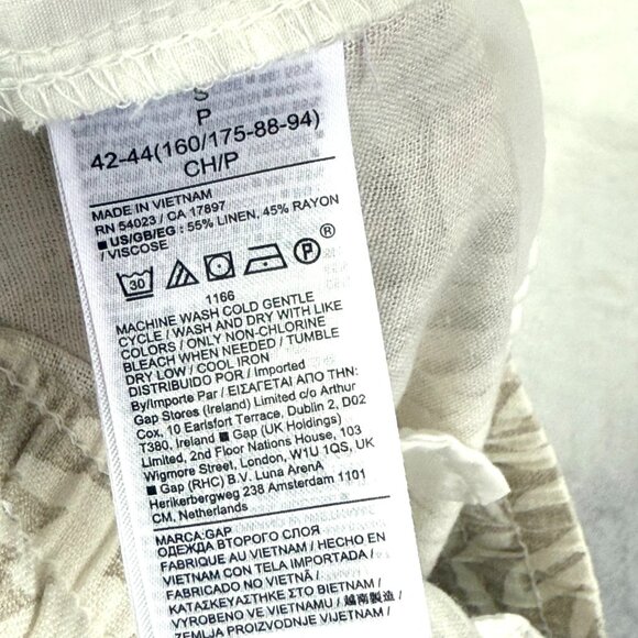 Gap Easy Pant Linen Blend Palm Tropical Elastic Waist Cropped Pants Womens S - Picture 9 of 11